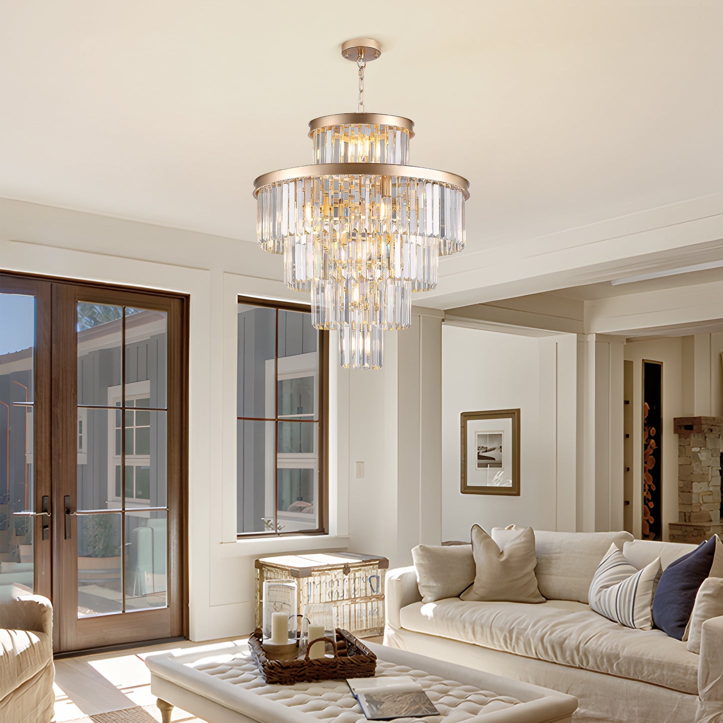 Same As W1340P188536Golden Luxury Crystal Chandelier Modern Chandeliers Lights Fixture Hanging Pendant Light Fixture For Dining Room Bedroom Living Room Dia 23.6 Inch-Gold