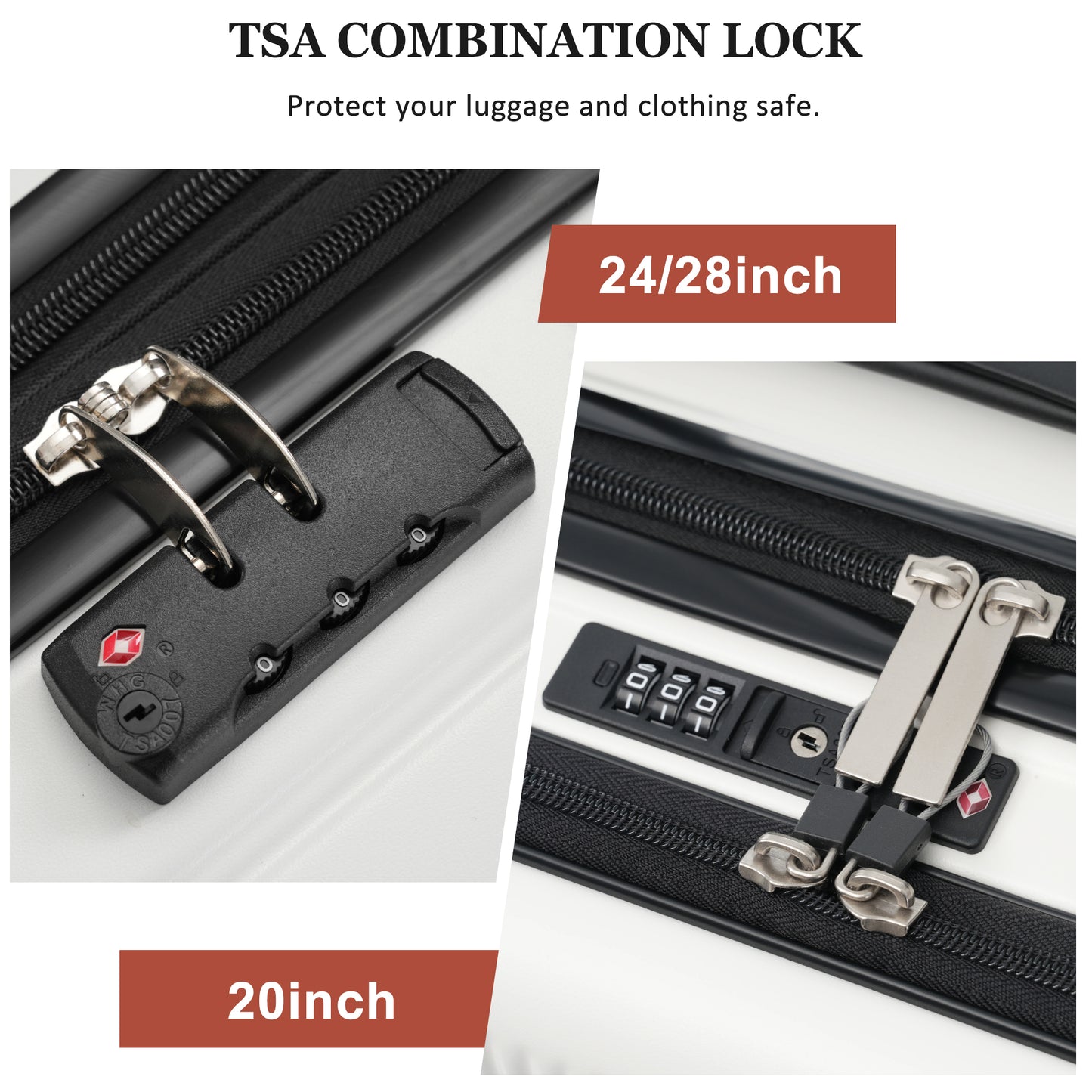 Luggage Sets 5 Piece With Half-opening, Hardside Carry On Suitcase Set With Double Spinner Wheel, Lightweight Travel Luggage With USB Port,TSA Locks