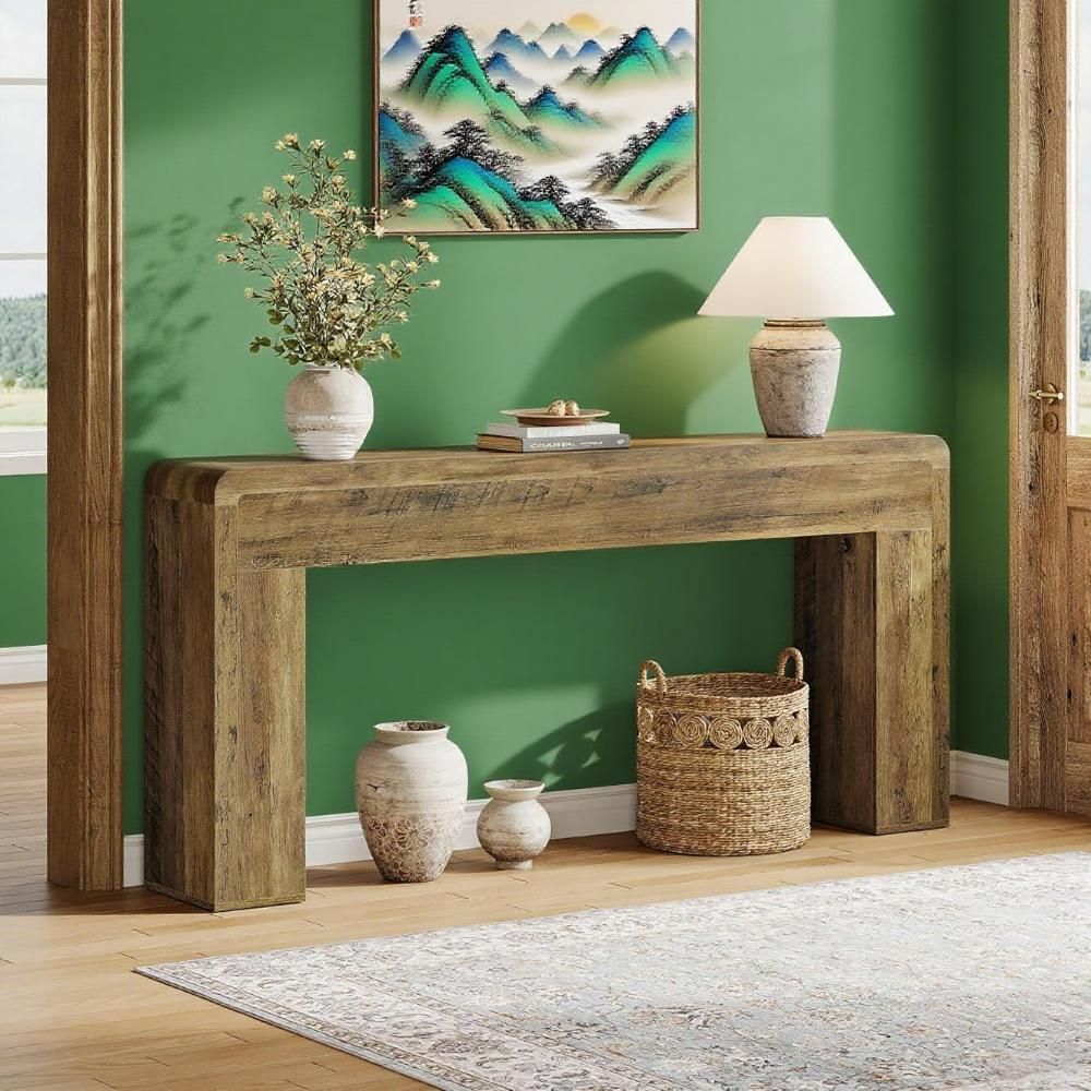 70.9-Inch Extra Long Console Table, Rustic Wooden Sofa Table Behind Couch, Farmhouse Entryway Console For Living Room, Entryway