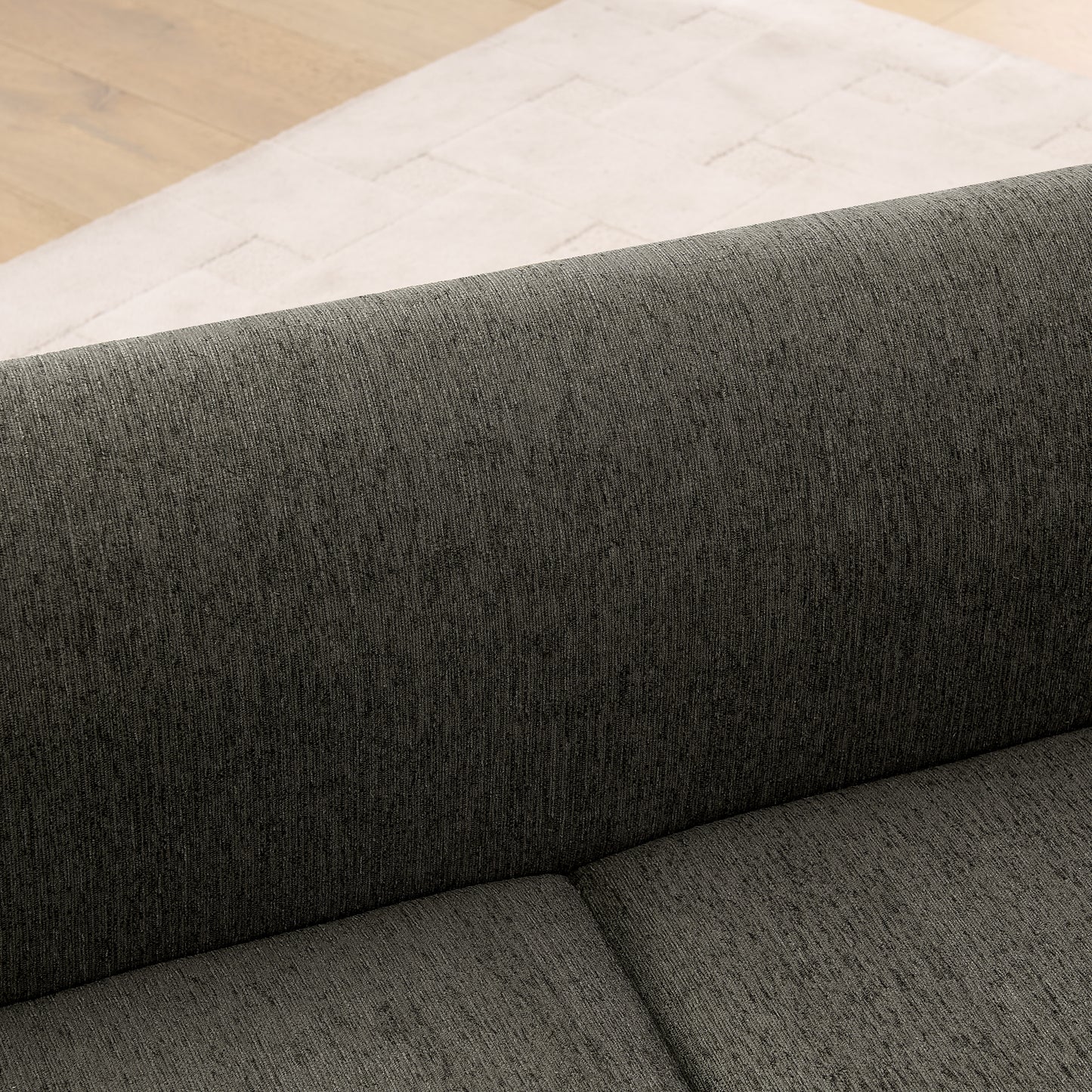 Comfortable Oversized Pet Sofa For Medium Large Dogs - Modern Rectangular Design With Backrest, Armrests & Soft Cushion -Dark Gray 56.x26x17