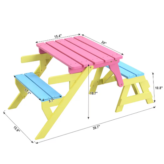 KID'S MULTI-FUNCTIONAL ARM CHAIR,TABLE 2 BENCHES