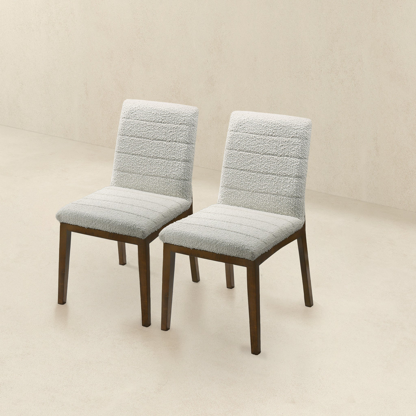 Ines White Boucle Dining Chair   Set Of 2