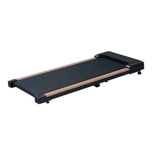 2.25HP Under Desk Treadmill, Portable Wood Walking Pad For Home & Office, Compact Running & Walking Machine With Remote Control, LED Display, Black