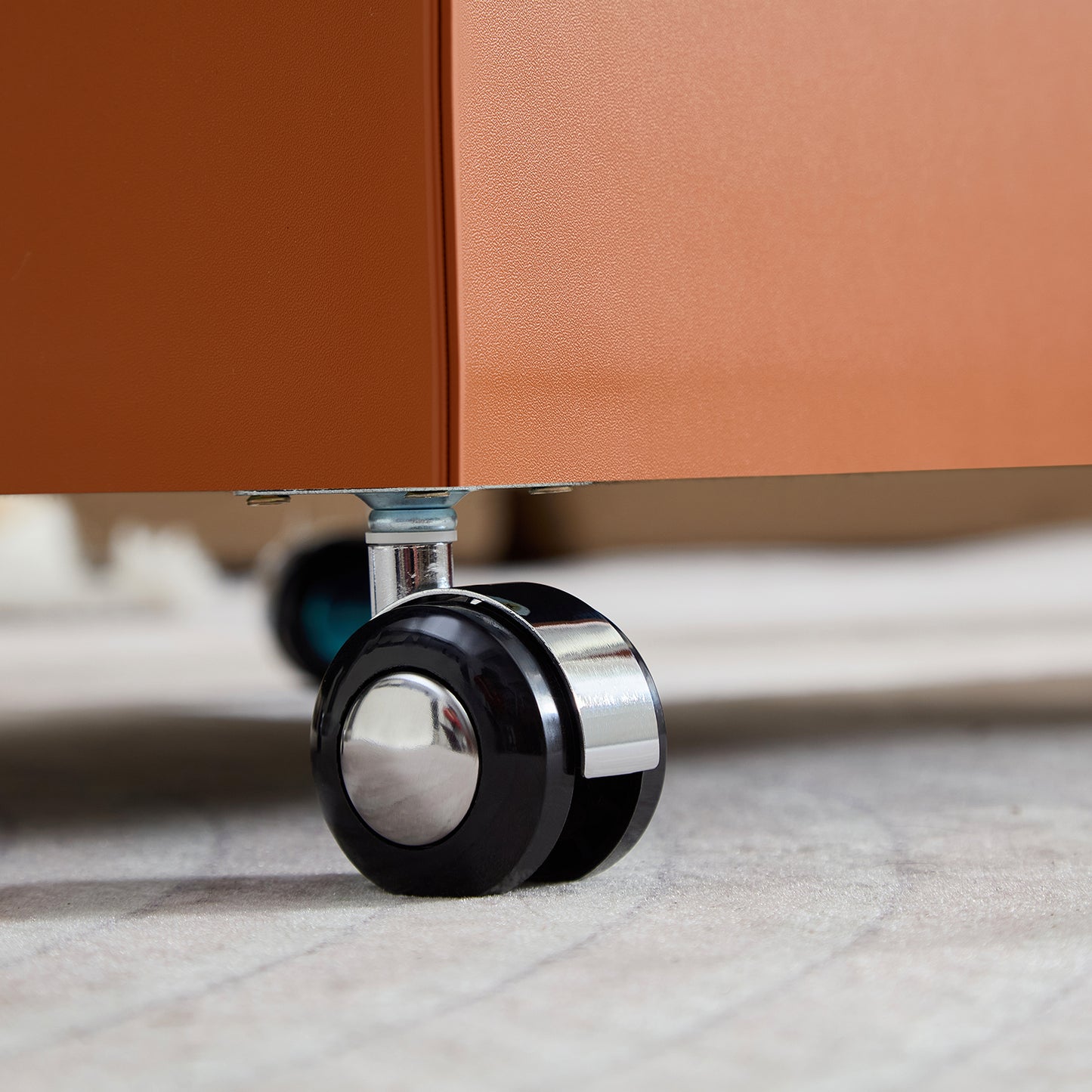Modern Orange MDF Saddle Leather Table -Two Compact Sizes, Perfect For Living Room Decor & Daily Use