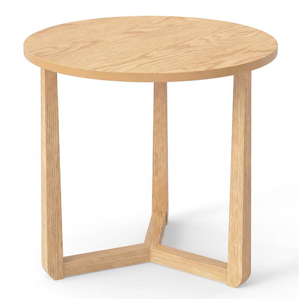 22.5 Inch Round Side Table Farmhouse End Table With Sturdy Rubber Wood Legs And Triangular Structure For Multiple Settings Including Living Rooms, Bedrooms And Reception Rooms