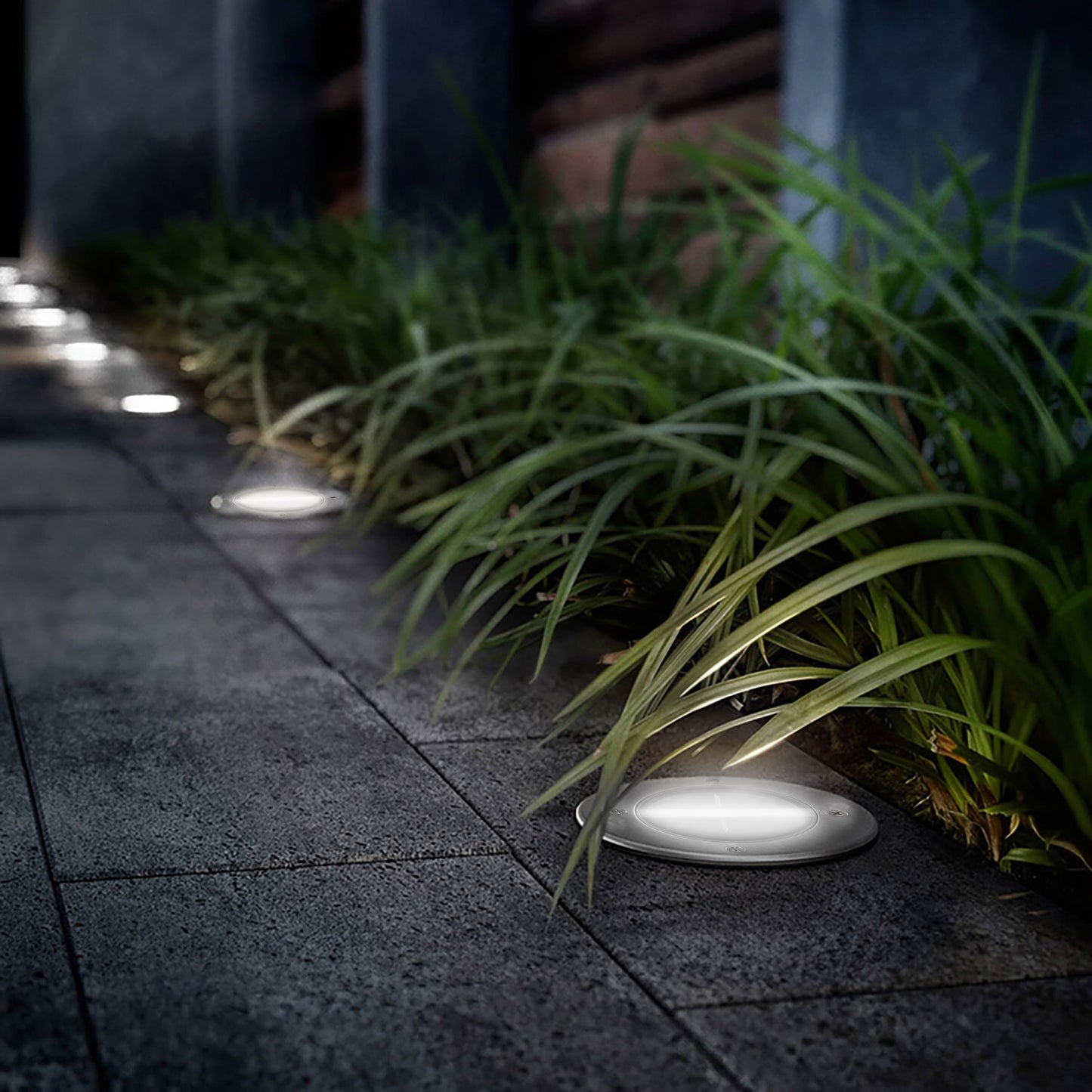 4pcs Solar Ground Light Waterproof Buried Light In Ground Path Deck Lawn Patio Light 4LED