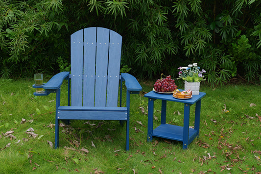 Outdoor Lounge Chair With Cup Holder For Patio Relaxation & Garden Leisure Gatherings,HIPS Material