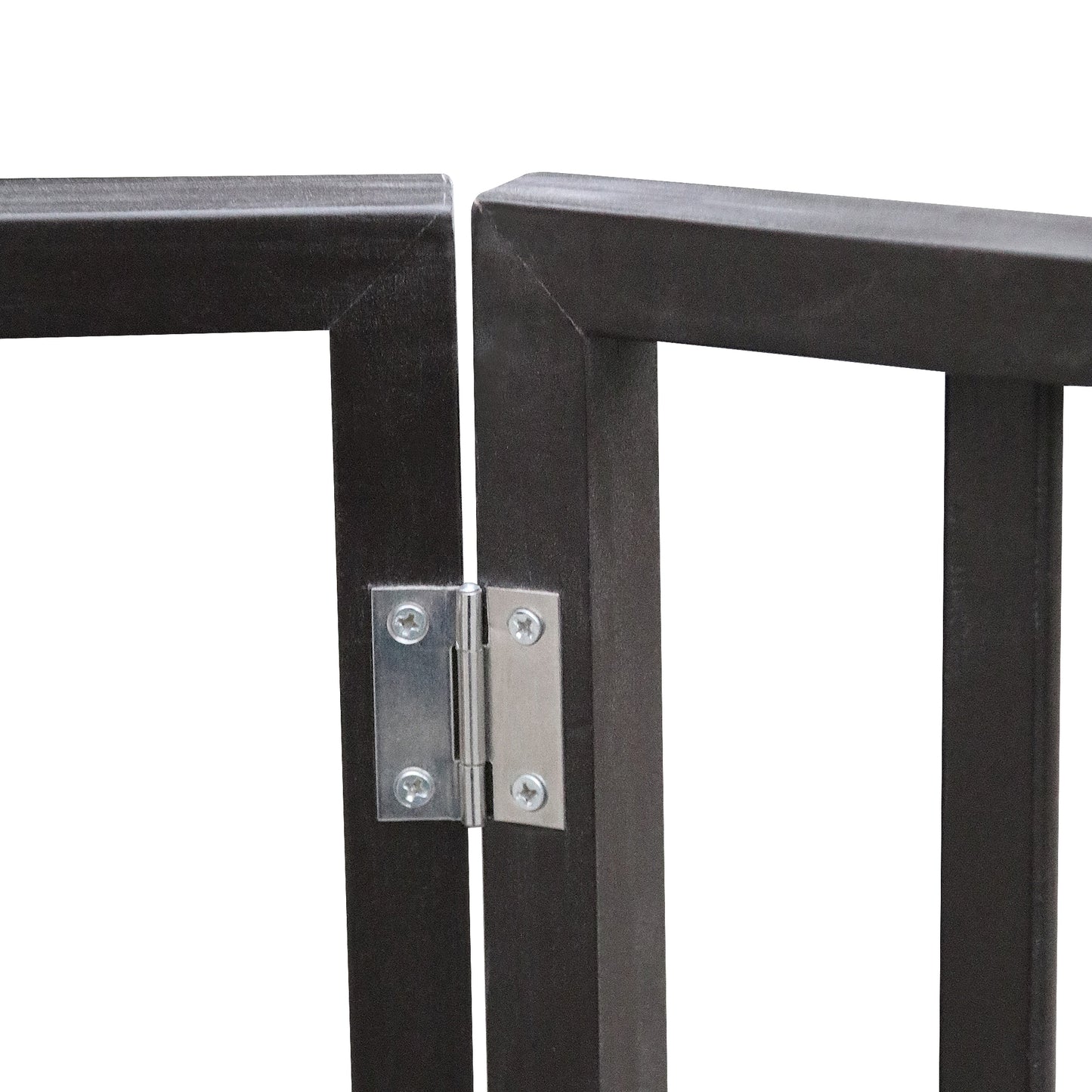 Pet Gate - Dog Gate For Doorways, Stairs Or House - Freestanding, Folding, Brown, Arc Wooden