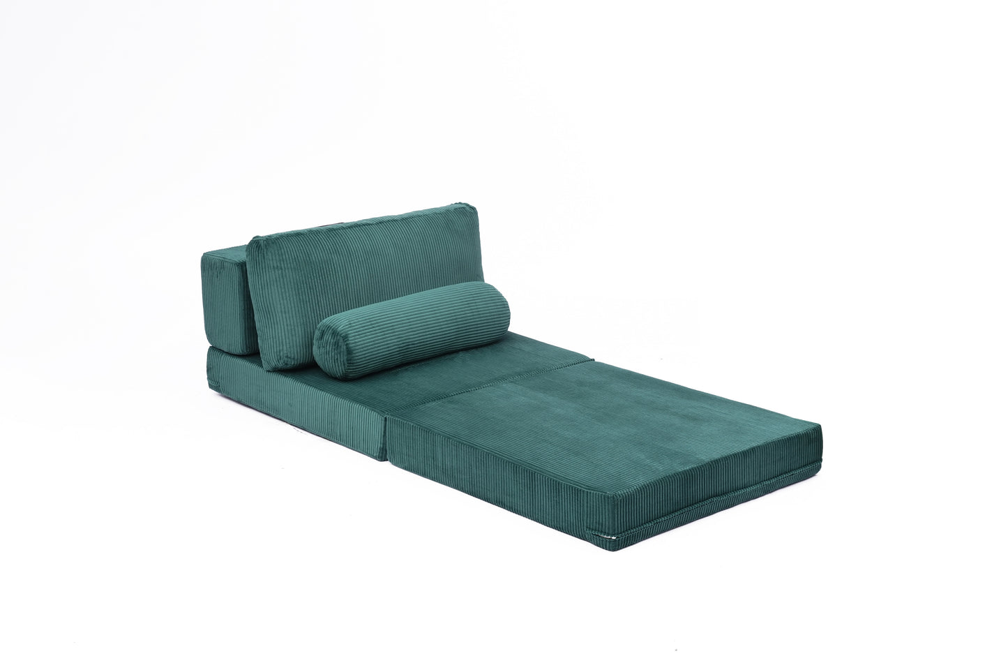Foldable Castle Sofa Modular PlayCouchfor Living Room & Bedroom Instant Expansion Comfortable &Creative Design Furniture Seater With One Middle Seat,Green.