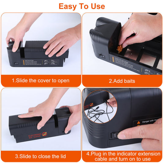 High Voltage 1800V Rat Trap - Spacious Inner For All Rodents, One - Way Entry, Rechargeable And Multifunctional For Indoor Scenes, Easy To Use Indoors,Outdoors For Mice,