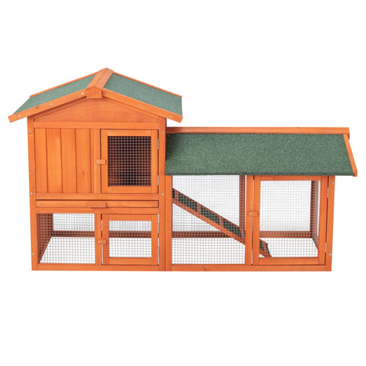 61inch Wooden Chicken Coop Hen House Rabbit Wood Hutch Poultry Cage Habitat