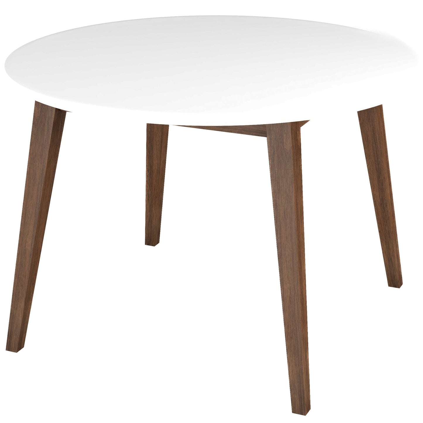 Minimalist Mid Century Modern White Top Dining Table With Solid Wood Legs And MDF Tabletop 39.4   For Kitchen, Dining Room, Dinette, Breakfast