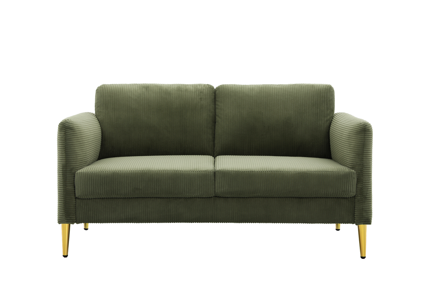 60.63   Wide Modern Corduroy Loveseat, Plush Upholstered Cushions, Solid Wood Frame, Compact Living Room And Apartment Furniture