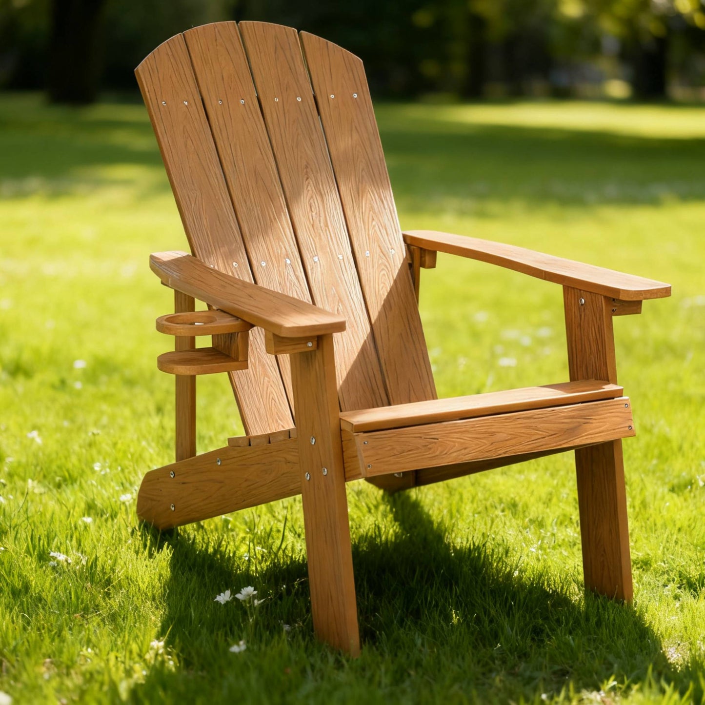 Outdoor Lounge Chair With Cup Holder For Patio Relaxation & Garden Leisure Gatherings,HIPS Material