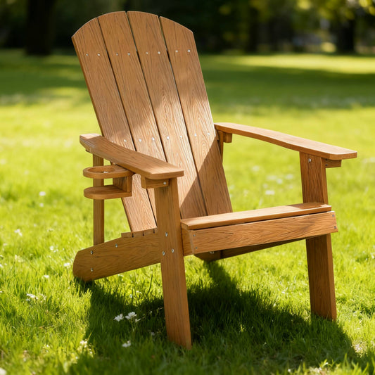 Outdoor Lounge Chair With Cup Holder For Patio Relaxation & Garden Leisure Gatherings,HIPS Material