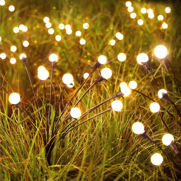 Solar Garden Lights - 4 Pack 48 LED Firefly Lights With 2 Lighting Mode, Sway By Wind, Waterproof Solar Light For Outdoor Outside Yard, Warm White