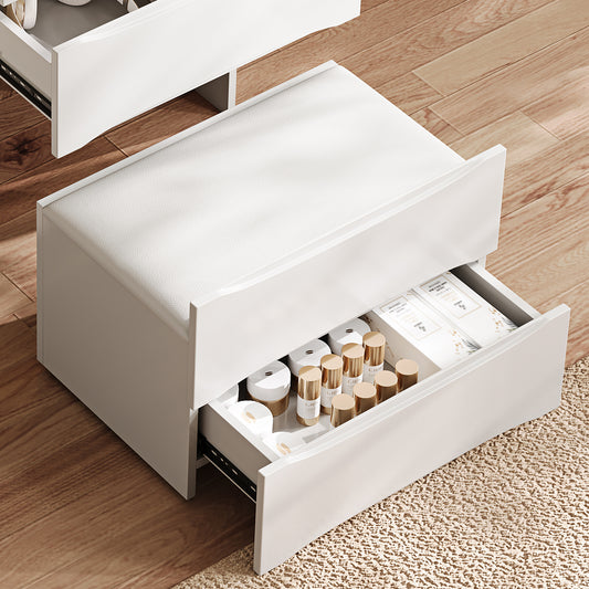 3-in-1 Vanity Table With LED Mirror & Storage Stool, Flip Top Makeup Dressing Table With Adjustable Lights, 5 Storage Spaces Cosmetic Organizer For Bedroom