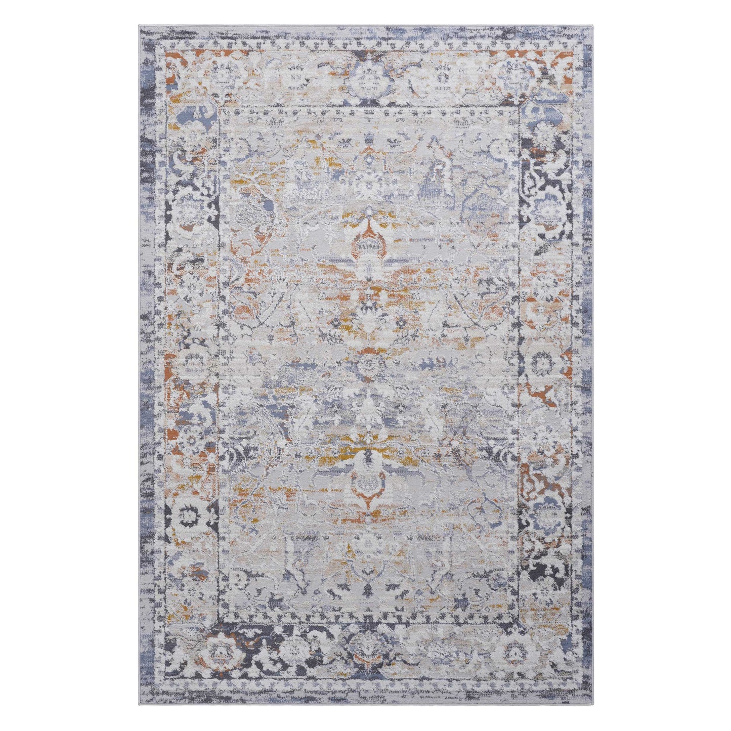 PAYAS   8X10 Ivory  Grey  Traditional Area Rug