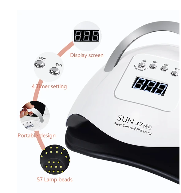220W Nail Dryer LED Lamp UV Light Polish Gel Curing Machine Electric Manicure