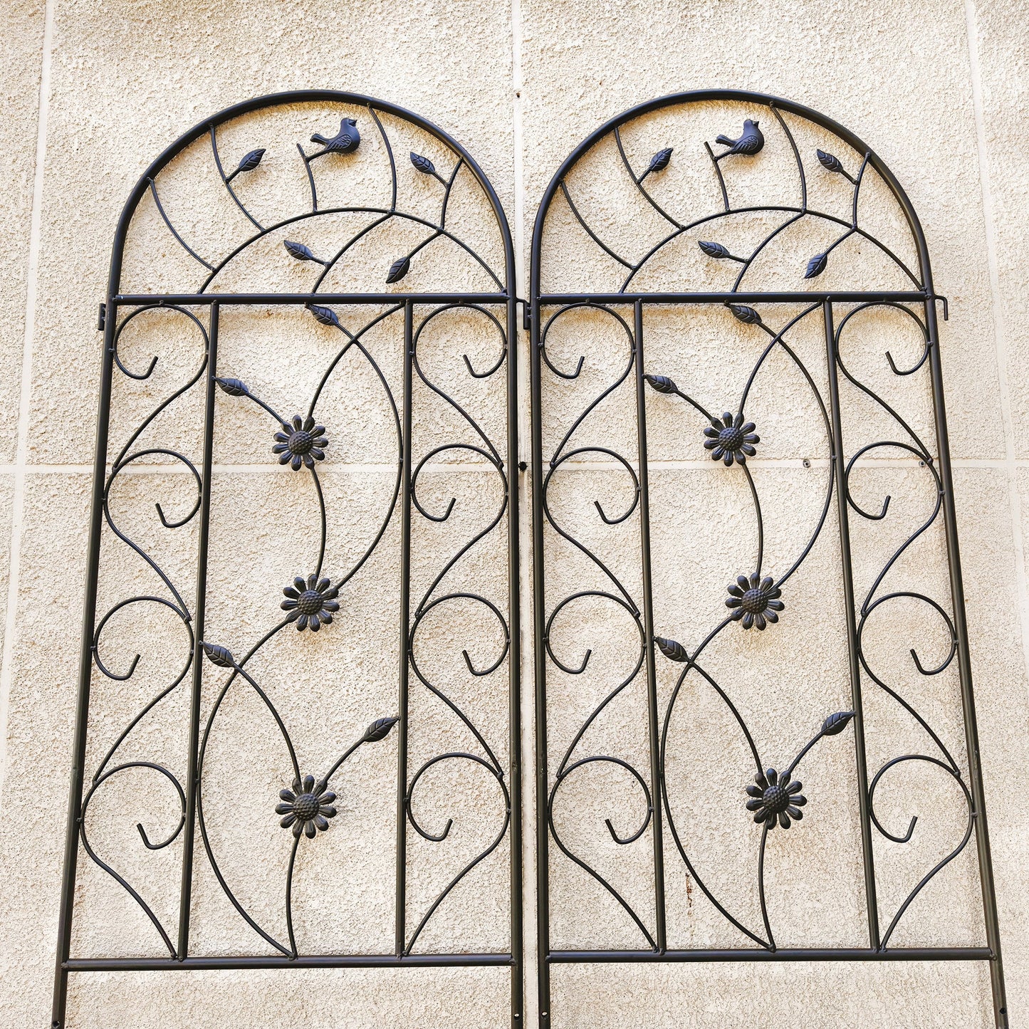 2 Pack Metal Garden Trellis 86.7  X 19.7  Rustproof Trellis For Climbing Plants Outdoor Flower Support Brown