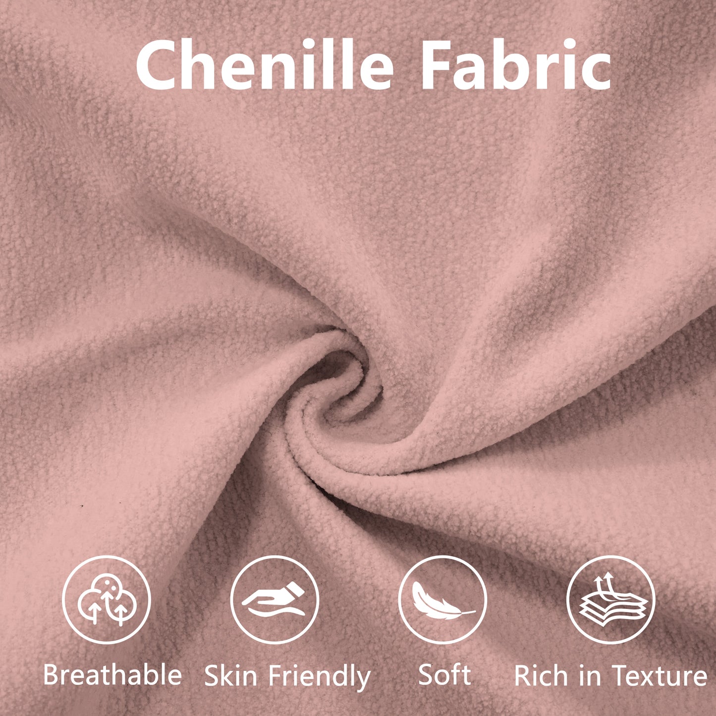 Cloud Couch Sleeper Sofa For Living Room, Chenille 2 Seater Sofa With 2 Lumbar Pillows And 2 Throw Pillows , Upholstered Wide Arm Sofa With 2 Ottomans,Chenille Pink