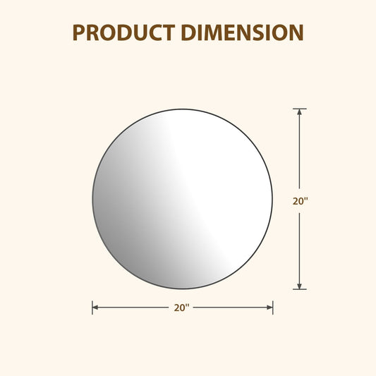 Round Wall Mirror With Metal Frame, Bathroom Round Wall Mirror