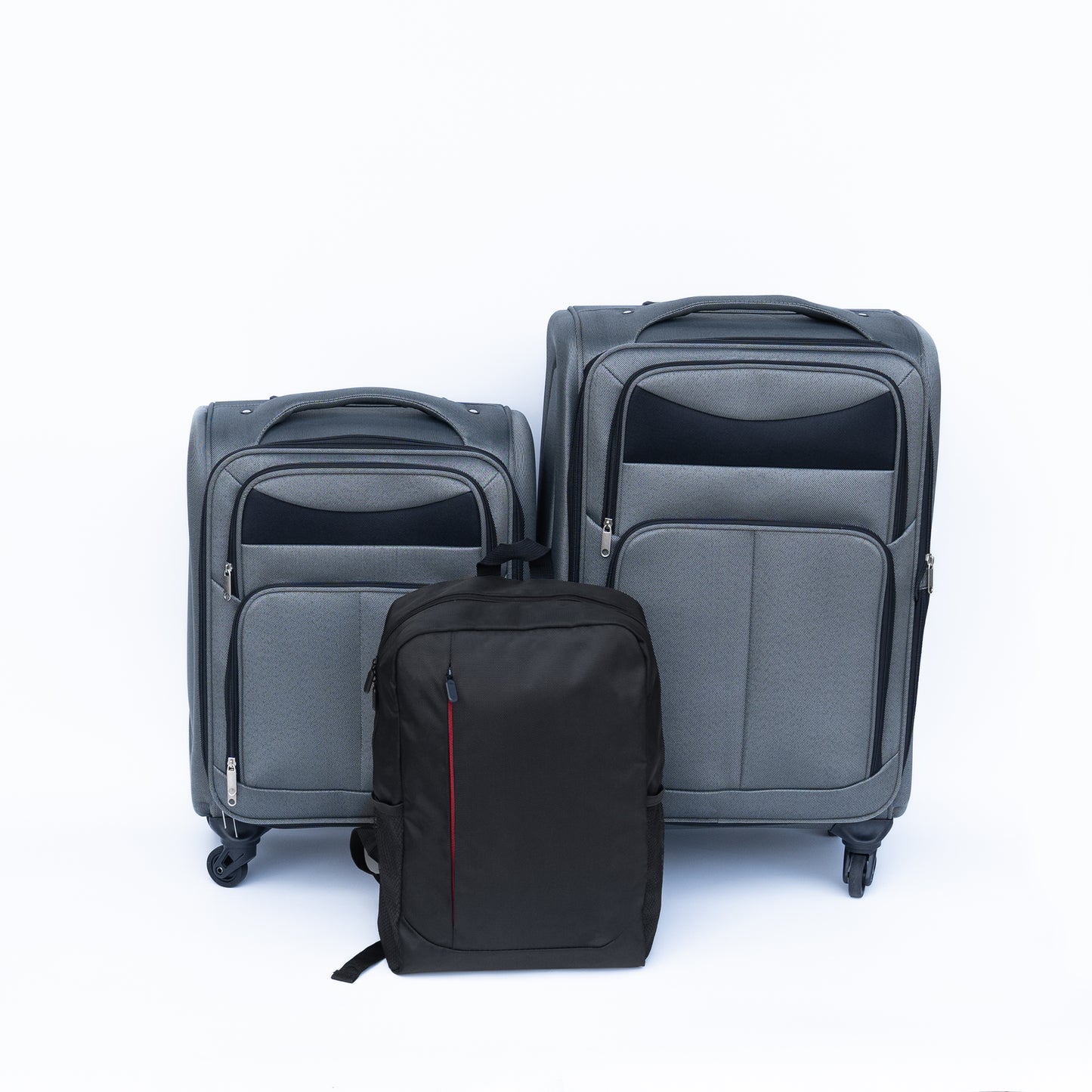 20 24  Travel Case Two-piece Suitcase Set Oxford Trolley Case Without Password Lock Universal Wheel   Oxford Cloth Backpack  GRAY