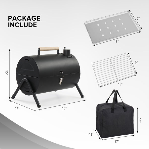 Portable Charcoal Grill Outdoor Stove, Two Side Carbon Griller For BBQ, Tabletop Barbecue Grill For Outdoor Camping  Party, Black