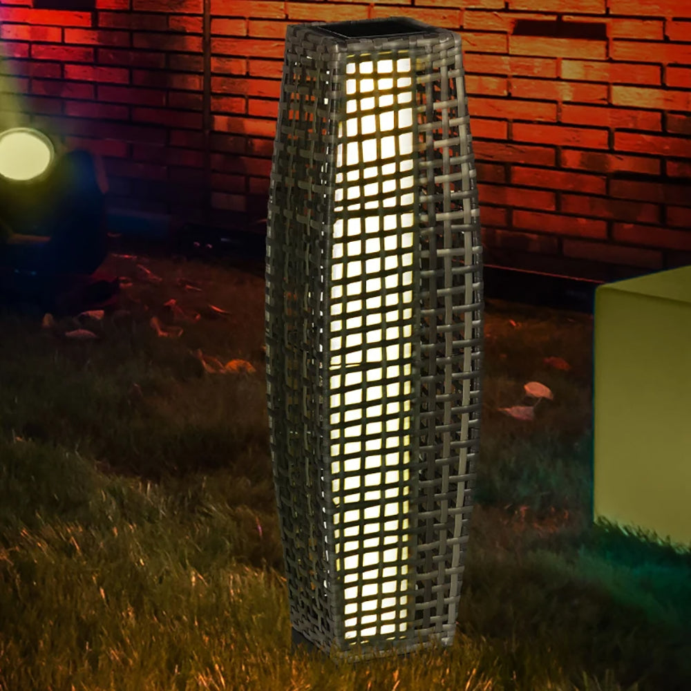 Solar Floor Lamp, Outdoor Garden Lantern Pathway Light & Decorative Driveway Lighting With Auto OnOff LED Lights For Porch, Yard, Lawn, Courtyard, Deck, Gray, TikT0k Prohibits Sales