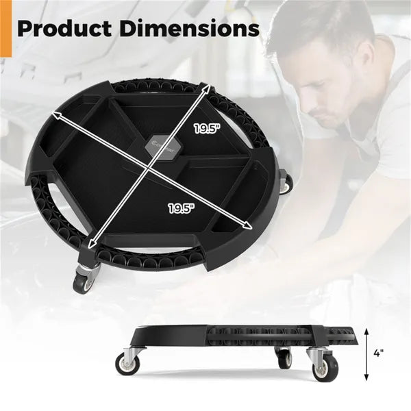 Rolling Garage Tool Caddy With 4 Storage Compartments & Magnetic Holders, 360' Swivel Wheels Portable Tool Tray Organizer