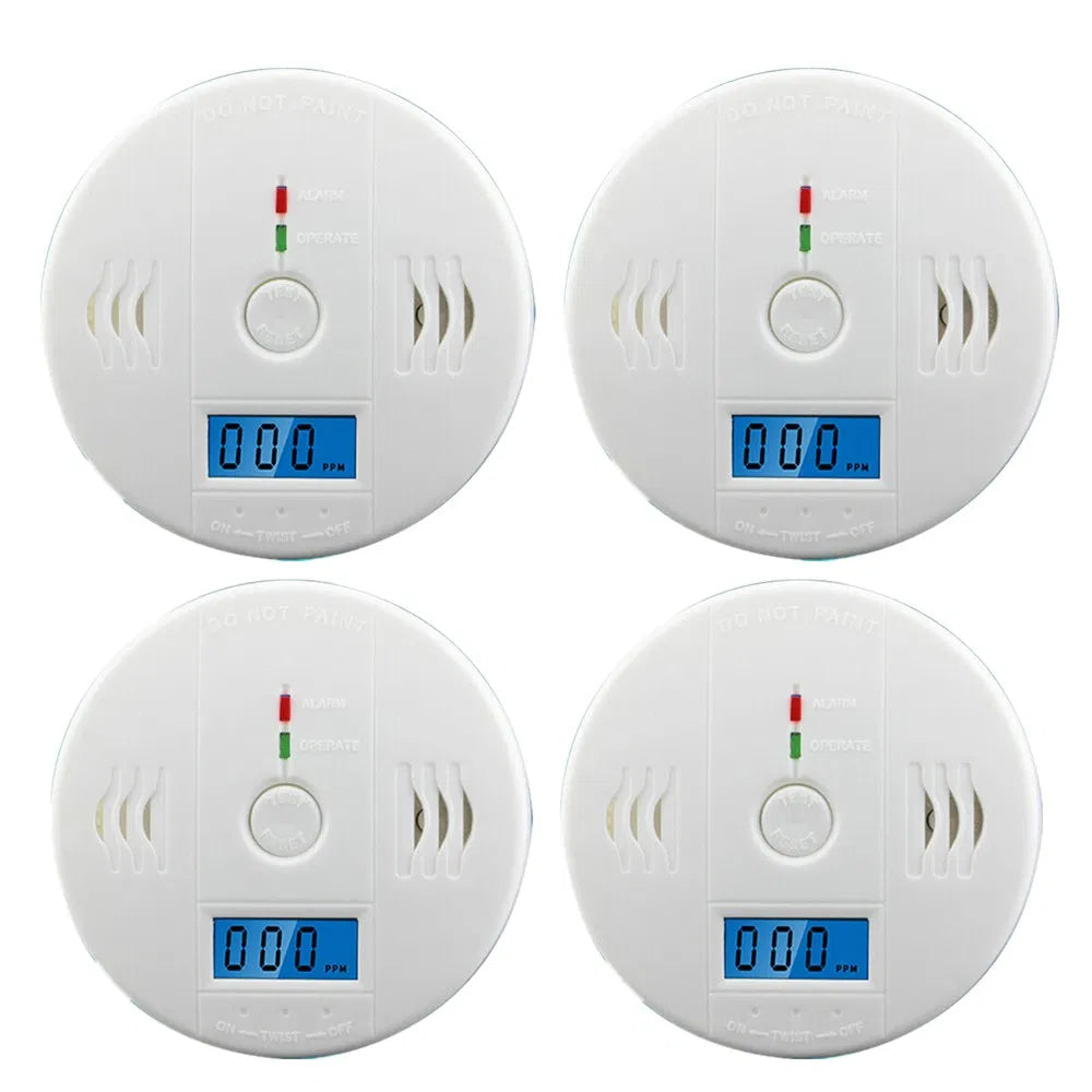 CO Detector Alarm LCD Combination CO Carbon Monoxide Gas Battery Warning Home