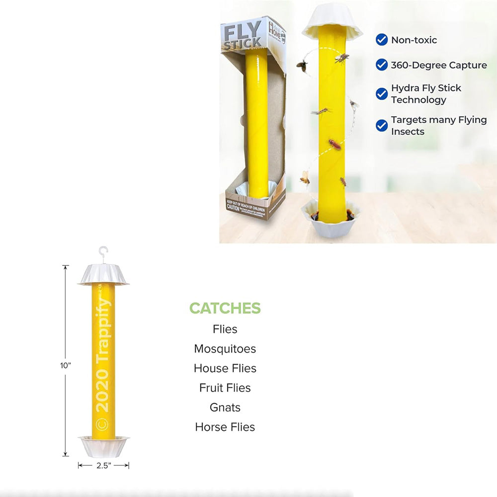 Indoor And Outdoor Sticky Fly Traps,Magic Fly Sticks,Odorless & Safe
