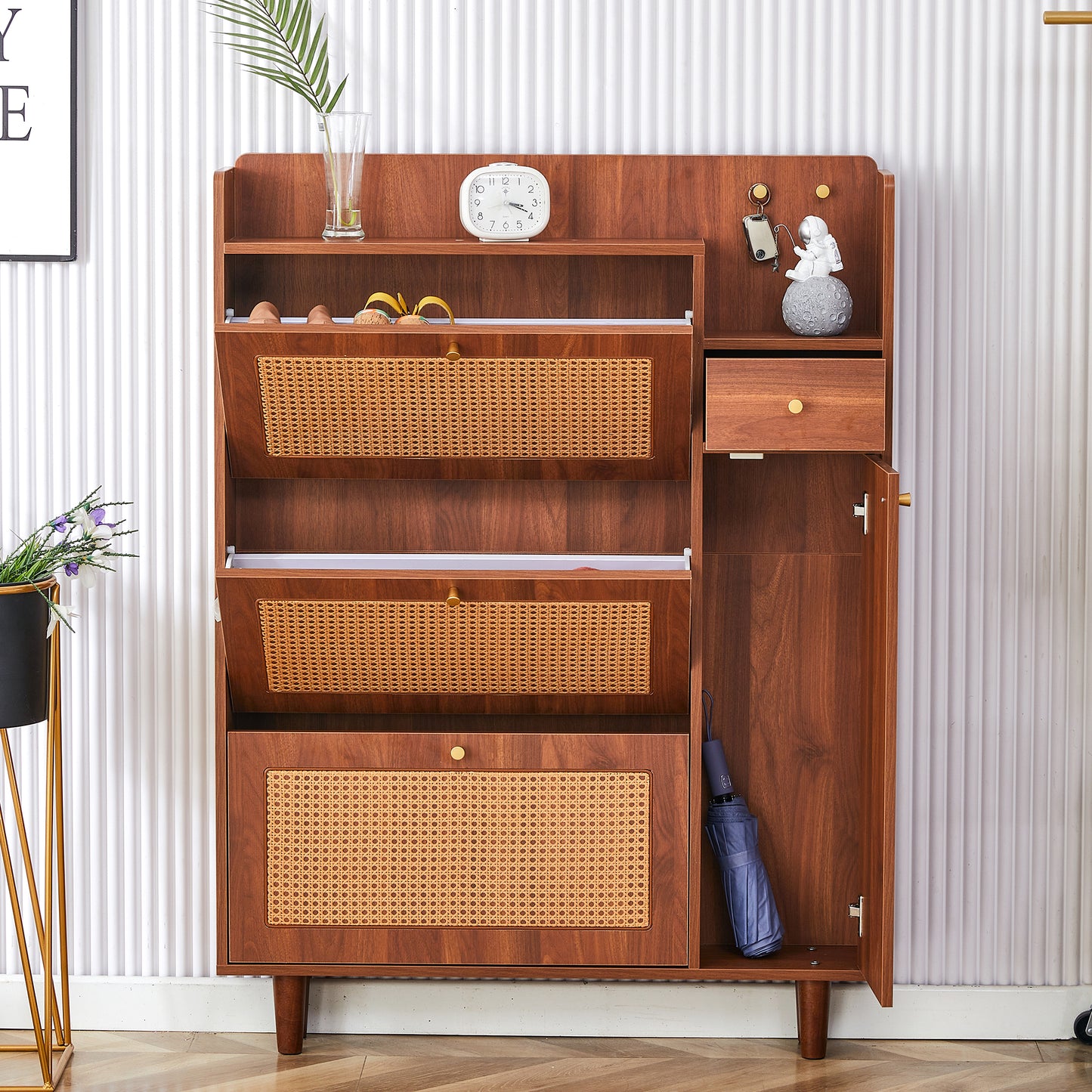 The Modern Minimalist MDF Shoe Cabinet, Suitable For A Variety Of Styles Including Nordic, And Industrial