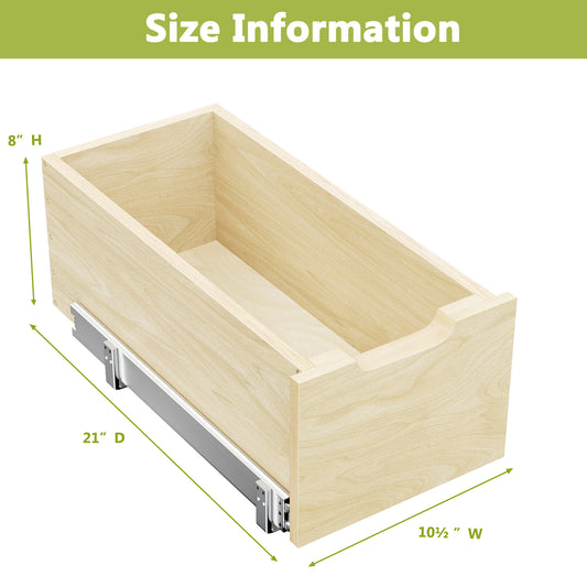 Hard Close Pull Out Cabinet Organizer 8  High Drawer 10  W X 21  D Wood Slide Out Shelves Cabinet Storage Organizer With Full Extension Rail Slides Pull Out Drawer For Kitchens Cabinet Pantry