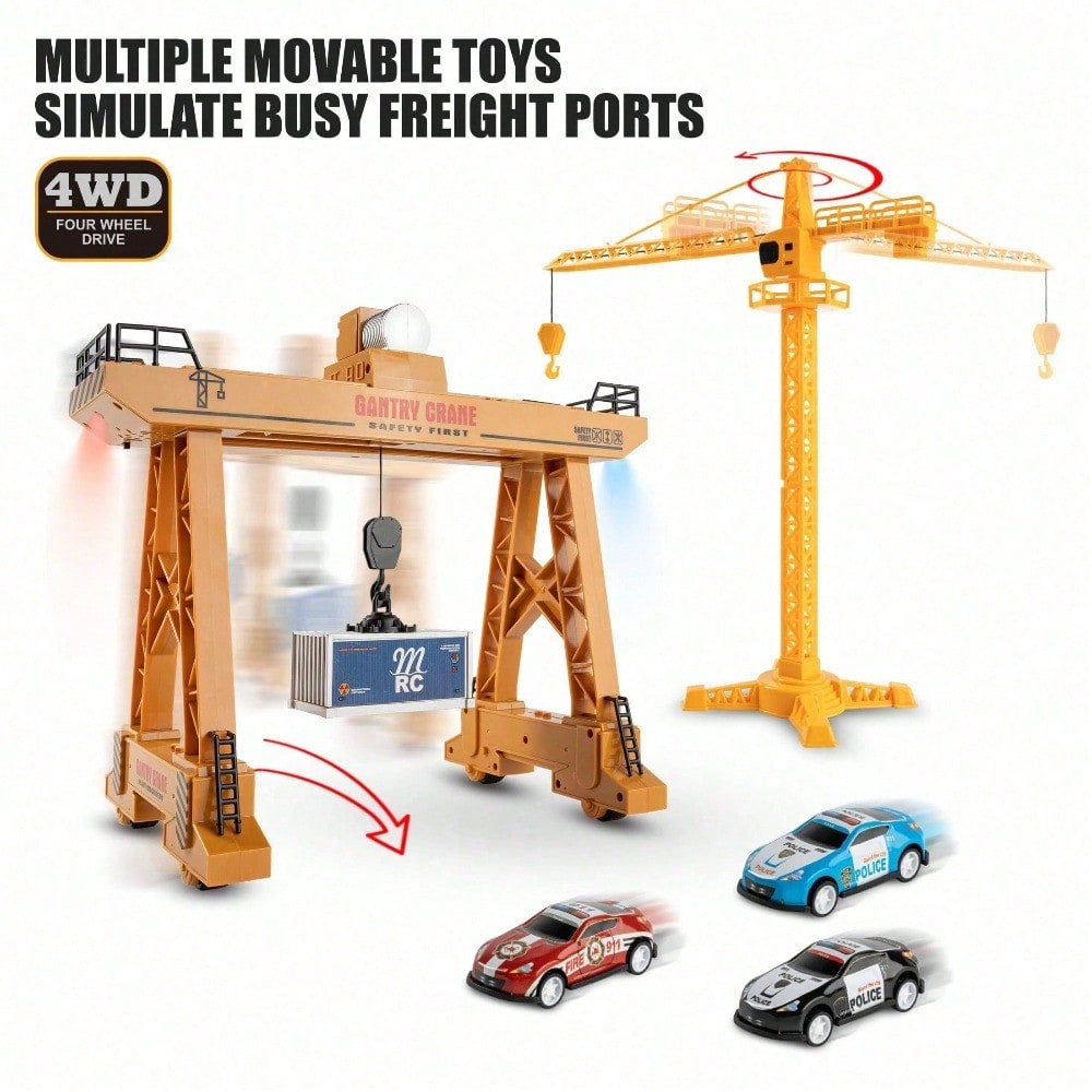 2.4GHz Remote Control Gantry Crane, Assemble It Yourself. A 118 Scale, Lifelike Construction Site Truck. Educational, Fun, And A Great Gift For Kids 6. Forklift, Construction, Toy Truck