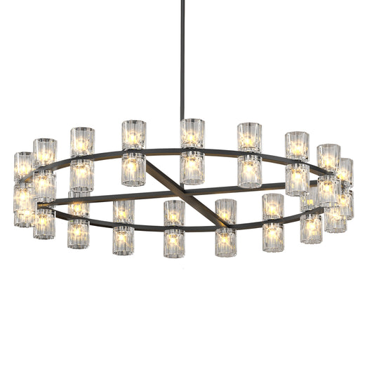 L005030-D36-P36B,W1340P310778  36 Inches Luxury Chandeliers Crystal Living Room Decorative Lights Simple Modern Dining Room LED Lighting,for Home Decor ,Bulbs Included