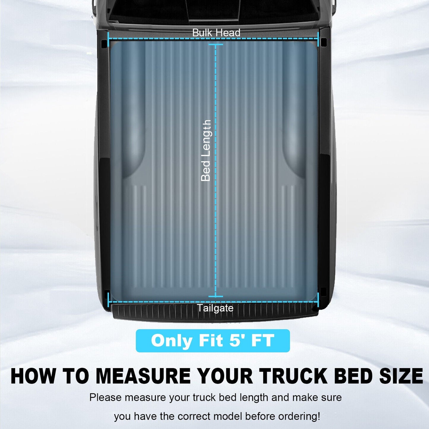 5Ft Tri-Fold Truck Tonneau Cover For 04-12 Chevy Colorado GMC Canyon 06-08 Isuzu--A86315-2020401M32209YS