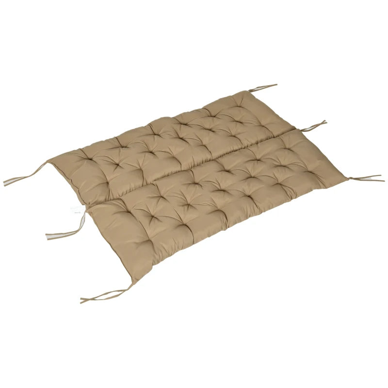 Tufted Bench Cushion For Outdoor Furniture, 3-Seater Replacement For Swing Chair, Patio Sofa Couch, Khaki Shipped By Aosom LLC