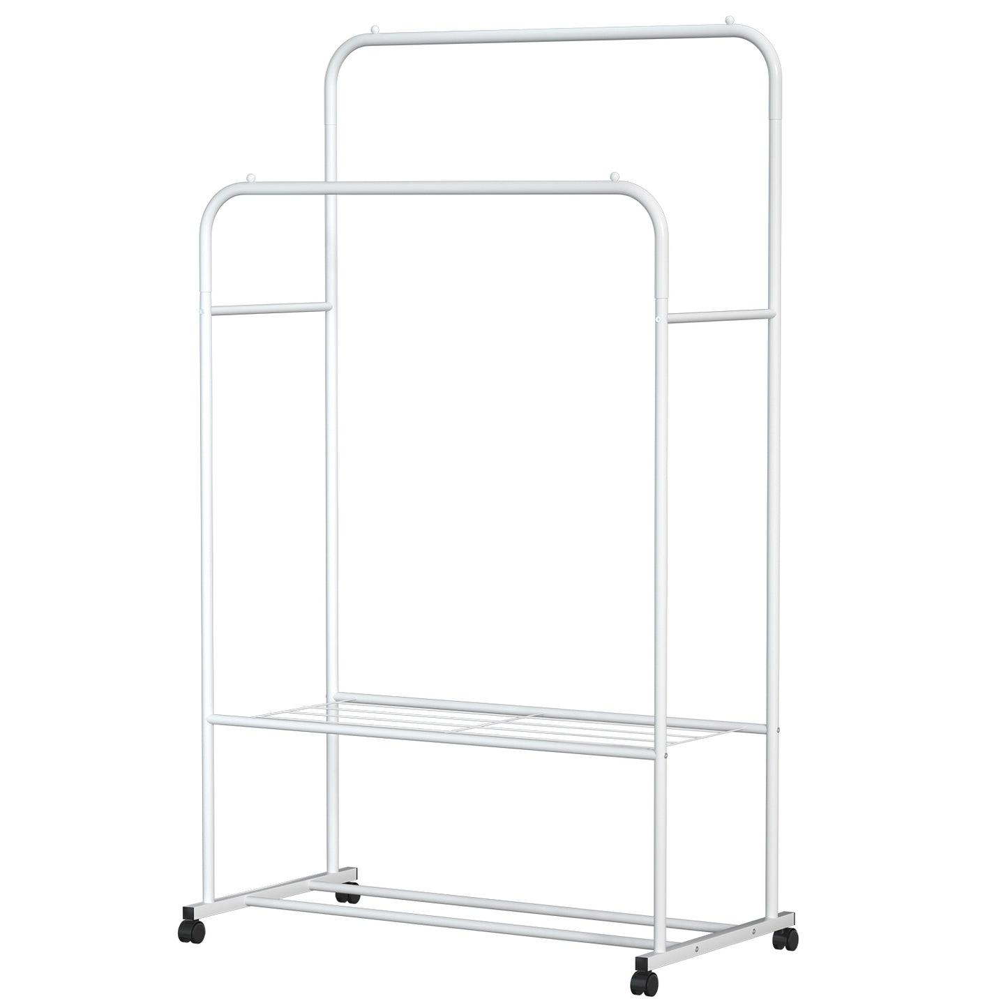 1Pc Garment Hanging Rack Clothing Hanging Rail Pillow Shoe Display Organizer Stand Rolling Wheel Clothes Organizer