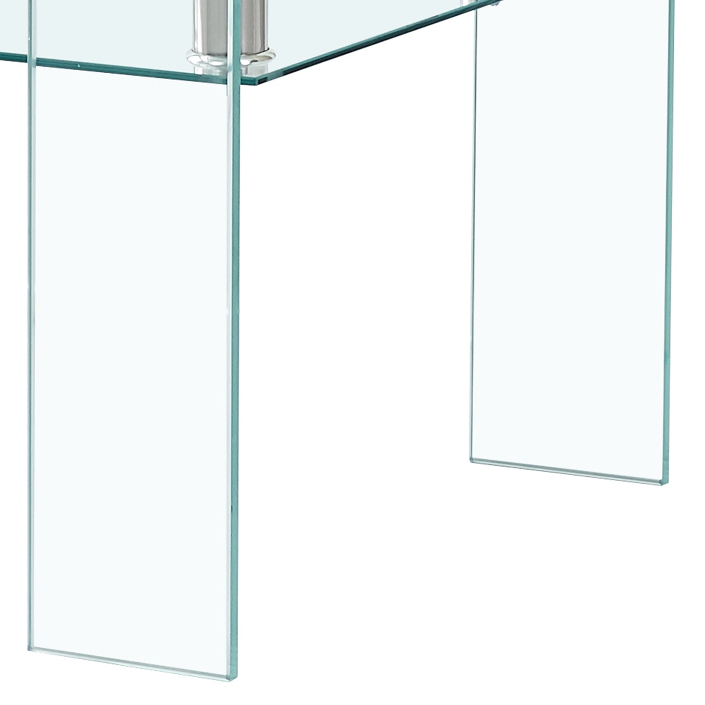 Rectangle Clear Glass Coffee Table, Modern Glass Coffee Table For Living Room, 2-Tier Storage Center Coffee Table,Tempered Glass Tea Table