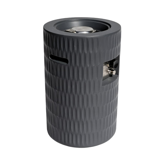 26 Propane Fire Pit Outdoor Gas Patio Fire Pit 40000 BTU Cylindrical Concrete Fire Pit With Hidden 20lb Tank Storage,Modern Textured Fire Column,Includes Lava Rocks &Waterproof Cover  Dark Grey