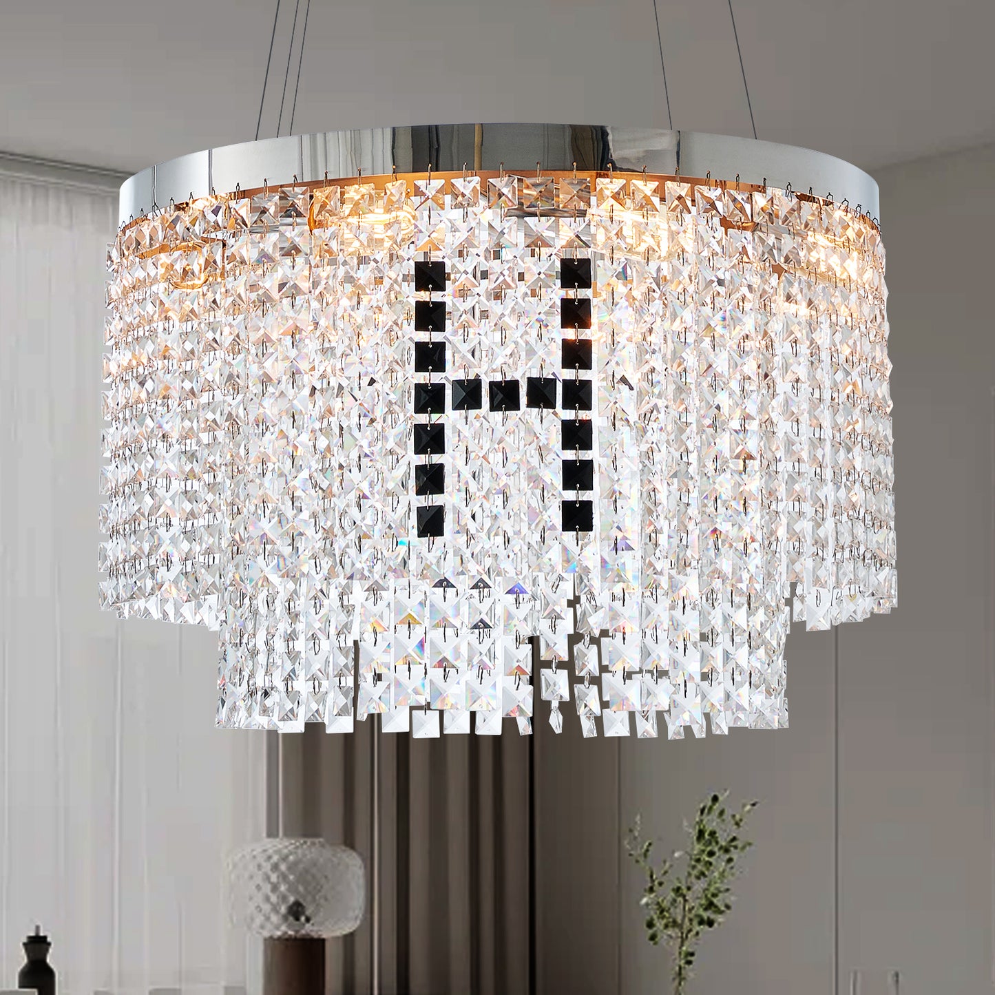 Modern Crystal Chandelier For Living-Room Round Cristal Lamp Luxury Home Decor Light Fixture