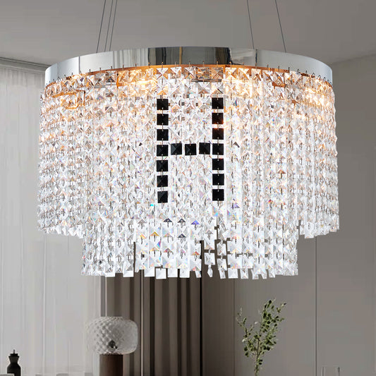 Modern Crystal Chandelier For Living-Room Round Cristal Lamp Luxury Home Decor Light Fixture