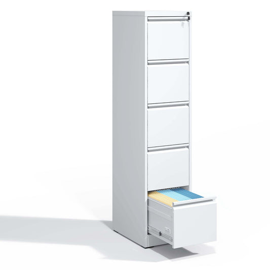 5 Drawer Metal Vertical File Cabinet With Lock Office Home Steel Vertical File Cabinet For A4 Legal Letter Size
