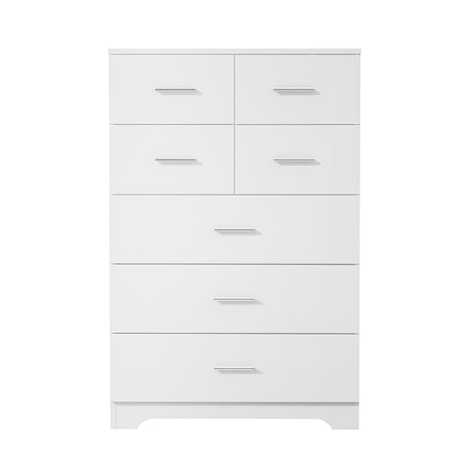 Wooden 7-Drawer Storage Cabinet With Built-In Outlet Durable Organizer For Bedroom, Living Room, And Office