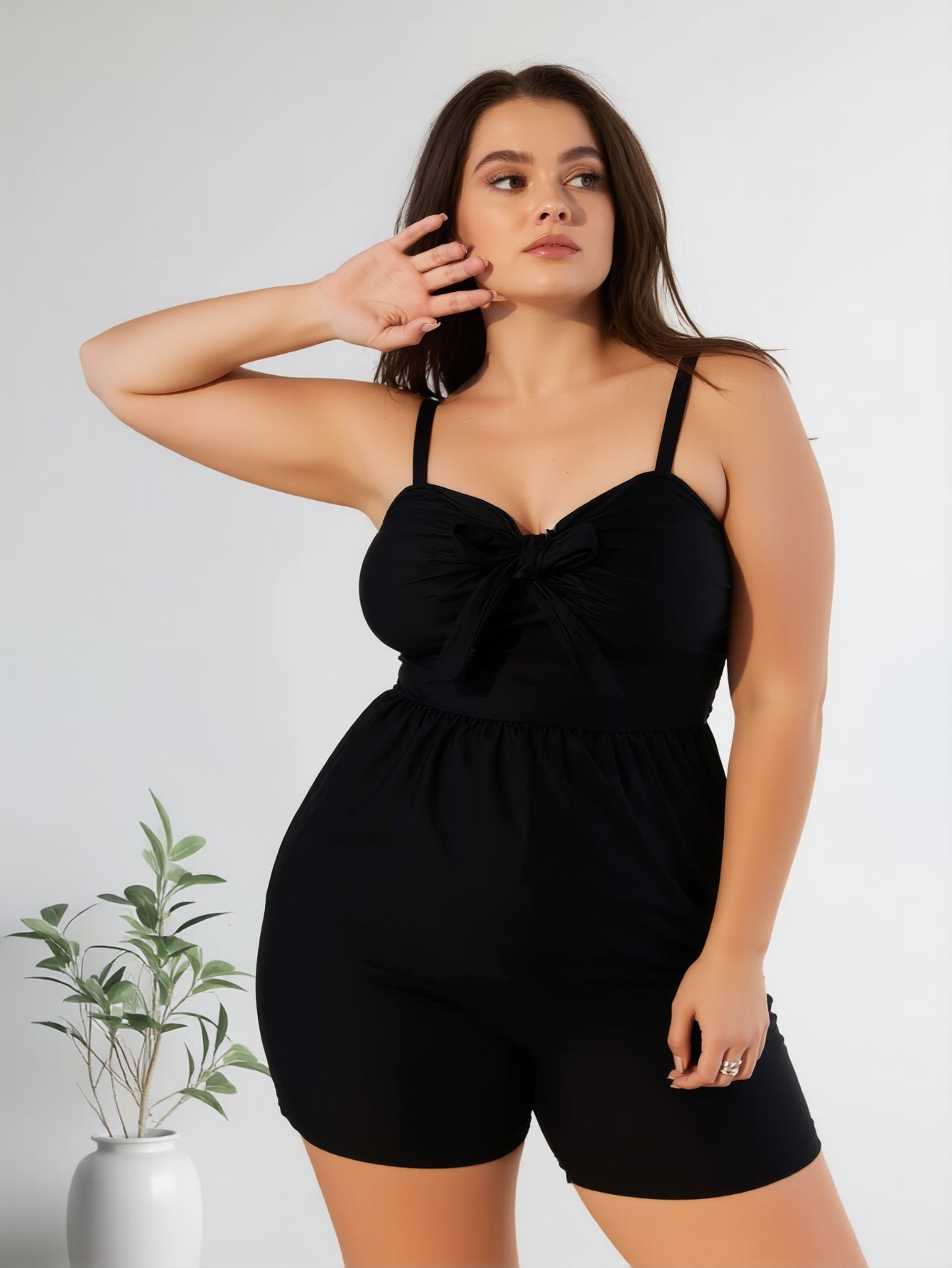 New Elegant And Fashionable Women's StyleWomen's Swimsuit For Beach Vacation With High Neck And Adjustable StrapsBeach Tankini-M062