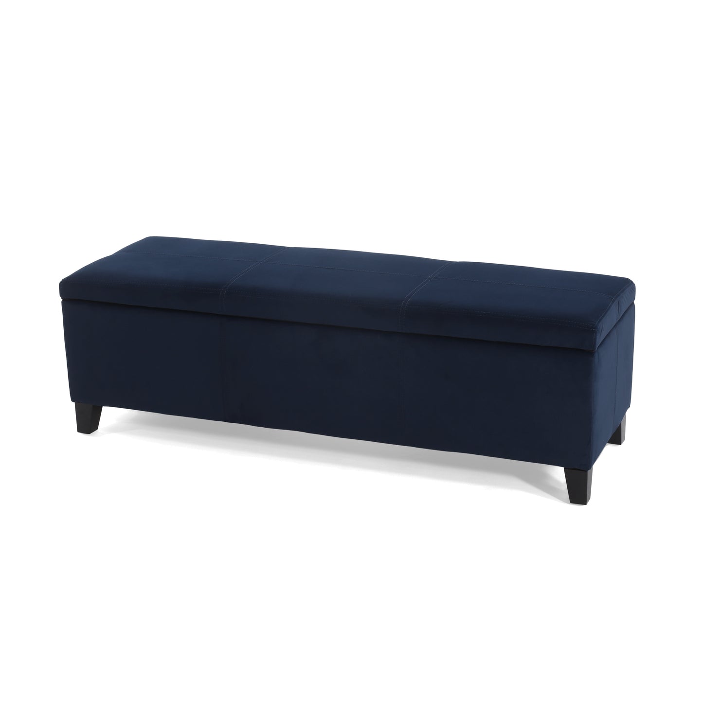 Indoor Dark Blue Storage Ottoman Bench - 51.25  L Upholstered Entryway Bench With Hidden Storage, 300lbs Weight Capacity For Living Room, Bedroom & Hallway