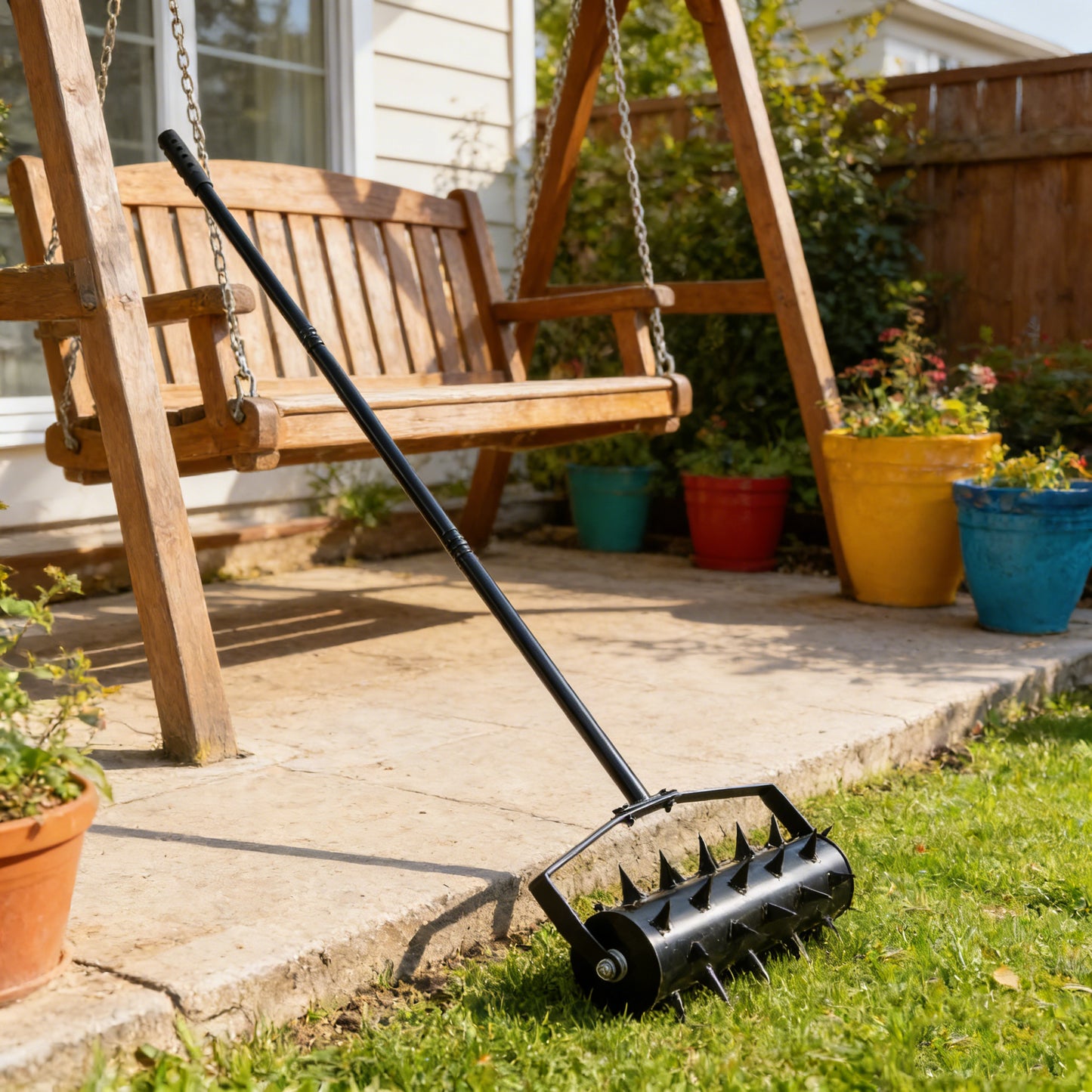 Lawn Aerators, Gardens, Yards, Loose Soil In Farmland,Gardening Lawn Aerator Tool, Upgraded Heavy Duty Aerator Lawn Soil Penetrator Spikes, For Garden Grass Patio Yard.