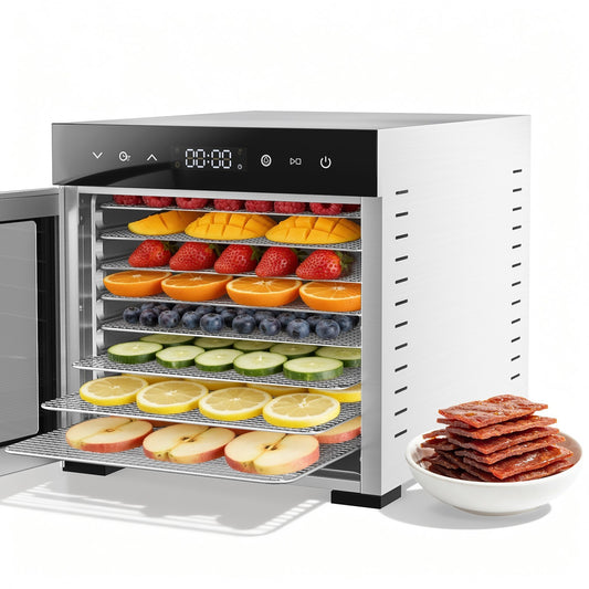 Dehydrator, Power 600 Watts, Drying Area 6.5 Square Feet, Temperature Range 95 - 165 F, Suitable For Household And Snack Processing Use