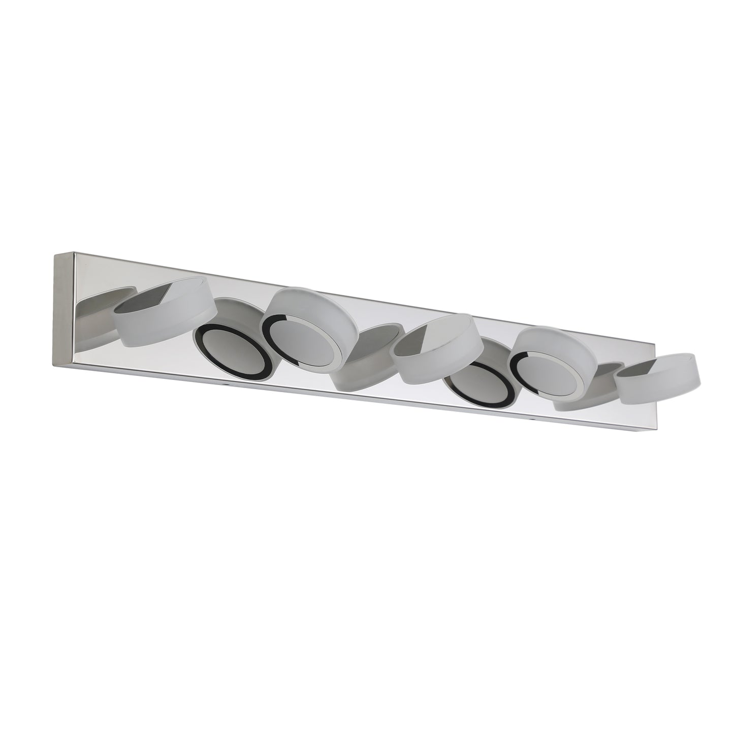 37  Modern 5-Light LED Vanity Light Fixture - Chrome Finish With Acrylic Light Shades - Energy-Efficient Bathroom Wall Sconce - Dimmable For Mirror, Shower, And Bathroom Decor